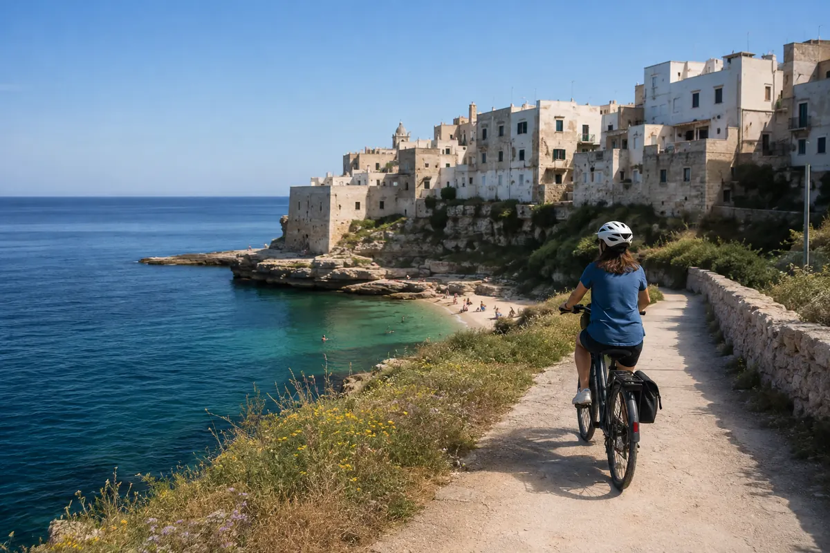 Costa da Puglia de e-bike: guia de Polignano a Brindisi