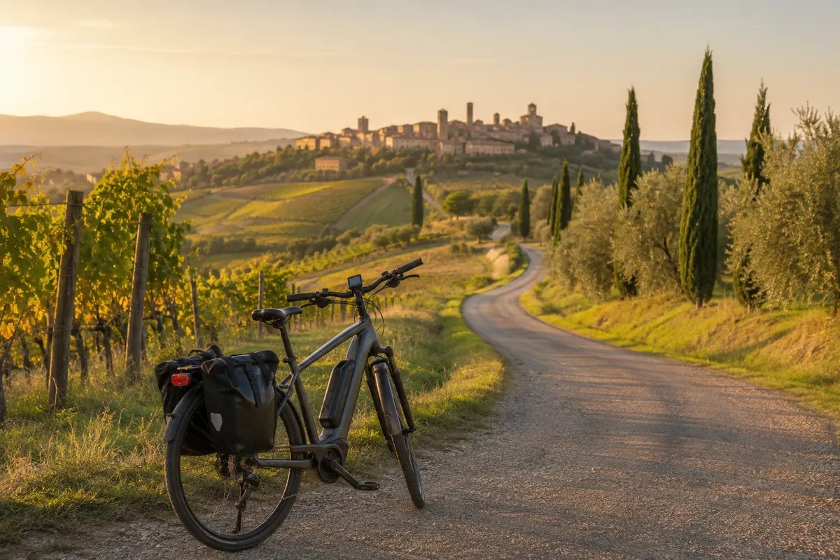 Toscana de e-bike: roteiro de 7 dias entre vilarejos e paisagens rurais
